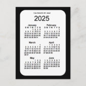 2025 Zwarte 6-maandenkalender van Janz Briefkaart (Voorkant)