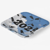 2025 Zwarte Afstuderen Petten in de lucht Papieren Bordje (Gebogen)