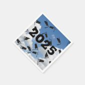 2025 Zwarte Afstuderen Petten in de lucht Servet (Hoek)