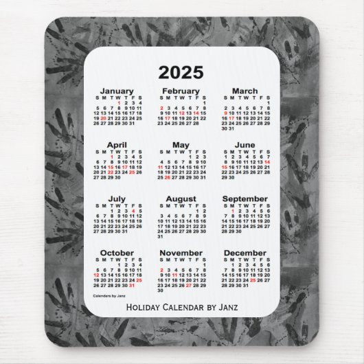 2025 Zwarte Art Holiday Agenda van Janz Muismat (Voorkant)