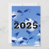 2025Blauw Afstuderen Petten in de lucht Kaart (Voorkant)