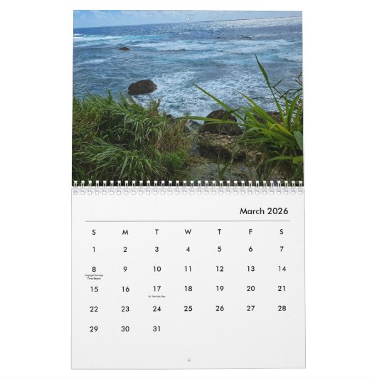 2026 12-Maand Okinawan Ocean Uitzichten Kalender (Mar 2026)