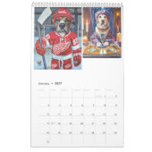 2026 12-maandelijkse kalender met portretschilderi (Jan 2027)