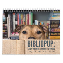 2026 12 maanden kalender BiblioPup: Luna & Boeken