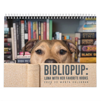 2026 12 maanden kalender BiblioPup: Luna & Boeken