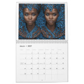 2026 12-maanden kalender met zwarte vrouwen (Mar 2027)
