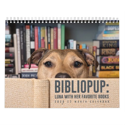2026 12 month Calendar BiblioPup: Luna & Books Kalender (Hoes)