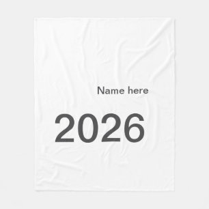 2026 2027 2028 naam titel hier jaar vet letter fleece deken