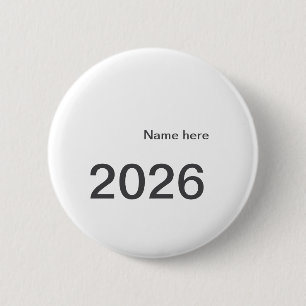 2026 2027 2028 naam titel hier jaar vet letter ronde button 5,7 cm