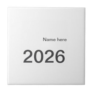 2026 2027 2028 naam titel hier jaar vet letter  tegeltje