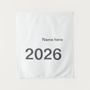 2026 2027 2028 naam titel hier jaar vet letter wandkleed