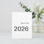 2026 2027 2028 name title here year bold letter briefkaart (Staand voorkant)