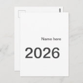 2026 2027 2028 name title here year bold letter briefkaart (Voorkant / Achterkant)
