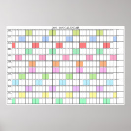 2026 - 2027 Academisch Jaar Wand Planner Kalender Poster