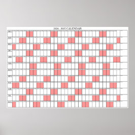 2026 - 2027 Academisch Jaar Wandplanner Kalender Poster