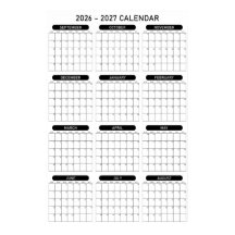 2026 - 2027 Academisch Jaar Wandplanner Kalender