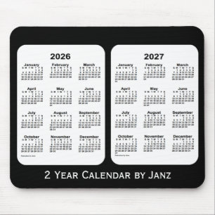 2026-2027 de Zwart-witte Kalender van 2 Jaar door Muismat
