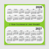2026-2027 Geel groen 2 jaar agenda van Janz (Voorkant)