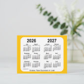2026-2027 Gold Mini School Agenda van Janz Briefkaart (Staand voorkant)