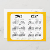 2026-2027 Gold Mini School Agenda van Janz Briefkaart (Voorkant / Achterkant)