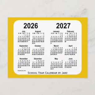 2026-2027 Gold Mini School Agenda van Janz Briefkaart