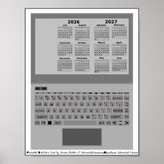 2026-2027 Kalenderschooljaar Laptop toetsenbord Poster