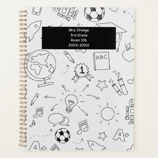 2026-2027 Leraar Basisonderwijs Wit & Zwart Planner (Voorkant)