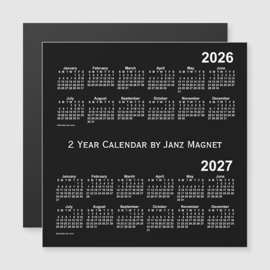 2026-2027 Neon White 2 Year Agenda van Janz (Voorkant / Achterkant)