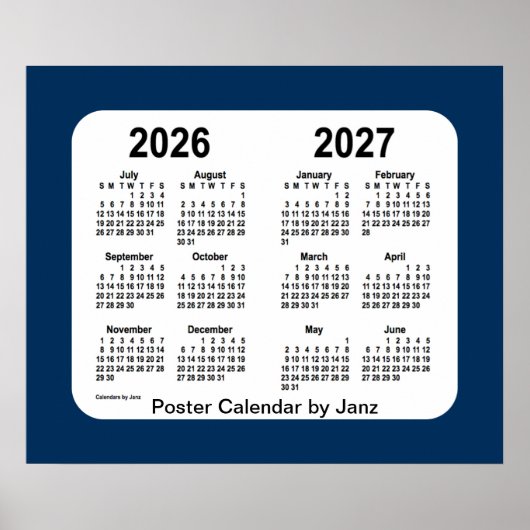 2026-2027 Politiedoos Blauwe Schoolagenda van Janz Poster (Voorkant)