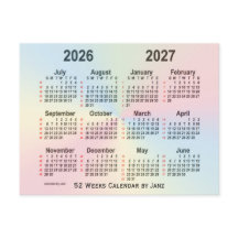 2026-2027 Rainbow 52-weekagenda van Janz