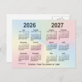 2026-2027 Rainbow Cloud School Agenda van Janz Briefkaart (Voorkant / Achterkant)