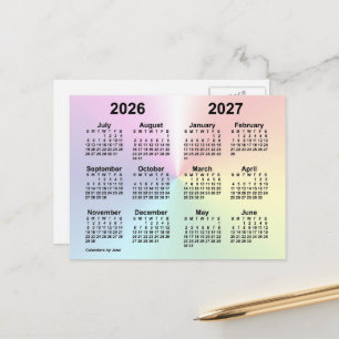 2026-2027 Regenboogwolk Schoolkalender door Janz Briefkaart