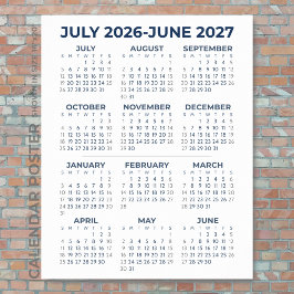 2026-2027 Schooljaar Agenda Marineblauwe Muur Poster