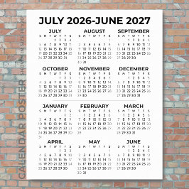 2026-2027 Schooljaar Agenda Minimalistische Muur Poster