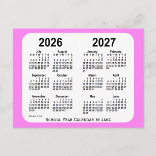 2026-2027 Schoolkalender Violet Mini door Janz Briefkaart