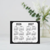 2026-2027 Schoolkalender voor zwart-wit door Janz Briefkaart (Staand voorkant)