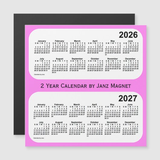 2026-2027 Violet 2 Year Agenda van Janz Magnet (Voorkant / Achterkant)