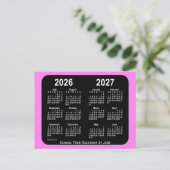 2026-2027 Violet Neon Mini School Agenda van Janz Briefkaart (Staand voorkant)