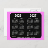2026-2027 Violet Neon Mini School Agenda van Janz Briefkaart (Voorkant / Achterkant)