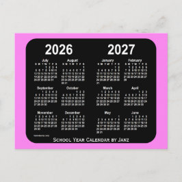 2026-2027 Violet Neon Mini School Agenda van Janz Briefkaart