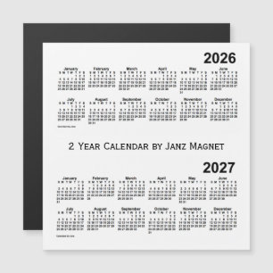 2026-2027 White 2 Year Agenda van Janz Magnet