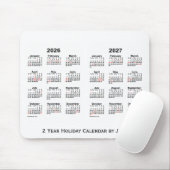 2026-2027 White 2 Year Holiday Calendar door Janz Muismat (Met muis)