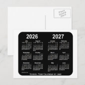 2026-2027 White Neon School Calendar van Janz Briefkaart (Voorkant / Achterkant)