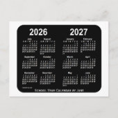 2026-2027 White Neon School Calendar van Janz Briefkaart (Voorkant)