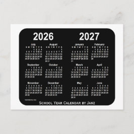 2026-2027 White Neon School Calendar van Janz Briefkaart
