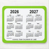 2026-2027 Yellow Green School Calendar van Janz Muismat (Voorkant)