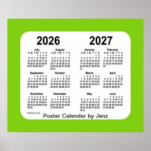 2026-2027 Yellow Green School Calendar van Janz Poster