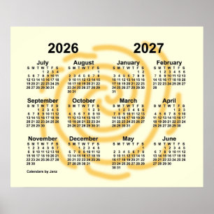 2026-2027 Zonnige Dagen Schooljaar Kalender van Ja Poster