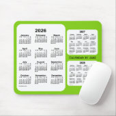 2026-2028 Geel groen 3 jaar agenda van Janz Muismat (Met muis)