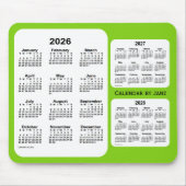2026-2028 Geel groen 3 jaar agenda van Janz Muismat (Voorkant)